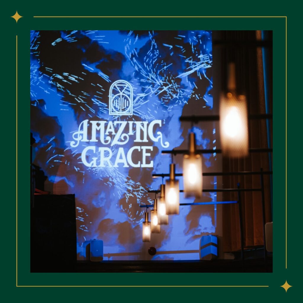 Amazing Grace London logo displayed prominently on a vibrant green background.