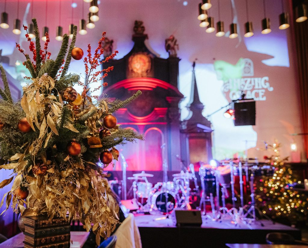 A festive christmas atmosphere at Amazing Grace London